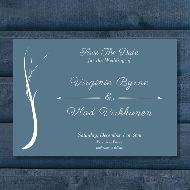 Dusty Blue Wedding speichert das Datum Einladung (Dusty Blue Wedding Save The Date Invitation)