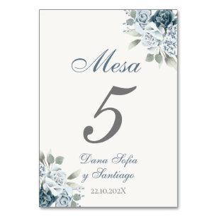 Dusty Blue Wedding Tischnummer