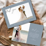 Dusty Blue Wedding Vielen Dank Foto Minimalistisch Dankeskarte<br><div class="desc">Unsere Minimalistische Hochzeit Dankeschön Foto Simple card ist der Inbegriff von Eleganz und Dankbarkeit. Mit einem gepflegten, schlichten Design und Platz für Ihr Lieblings-Hochzeitsfest-Foto, ist es der perfekte Weg, Ihren Dank an die Lieben auszudrücken. Personalisieren Sie Ihre Botschaft und senden Sie ein herzliches Dankeschön, das für die nächsten Jahre geschätzt...</div>
