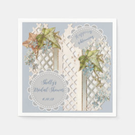 Dusty Blue Wedding Vintag Ephemera Serviette