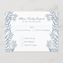 Dusty Blue Wedding Vintag Postcard UAWG