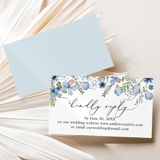Dusty Blue Wedding Website UAWG Enclosure Card Visitenkarte (Von Creator hochgeladen)