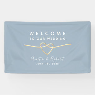 Dusty Blue Wedding Willkommen Banner