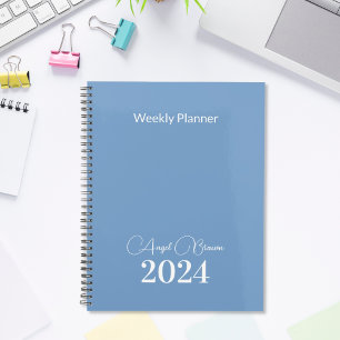 Dusty Blue Weekly Monthly Business Planner Planer