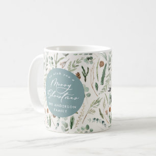 Dusty Blue Weihnachten minimalistisch elegant bota Kaffeetasse