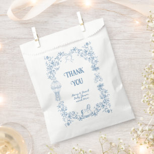 Dusty Blue Whimsical Floral Baby Dusche Geschenktütchen