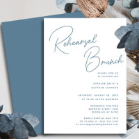 Dusty Blue Whimsical Script Chic Probe Brunch