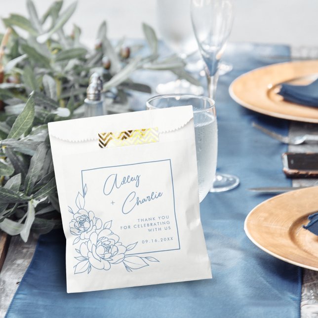 Dusty Blue White Botanic Gastgeschenk Hochzeit Vie Geschenktütchen (Von Creator hochgeladen)