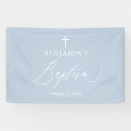 Dusty Blue White Cross Taufe Hintergrund-Banner Banner