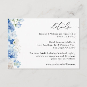 Dusty Blue & White Floral Details Begleitkarte