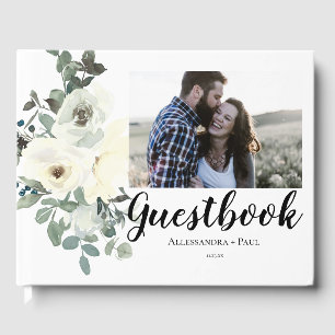 Dusty Blue & White Floral Foto 2 Gästebuch