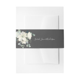 Dusty Blue & White Floral- Grau Einladungsbanderole
