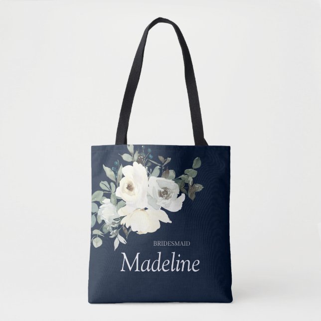Dusty Blue & White Floral- Navy (Vorderseite)