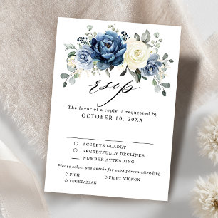 Dusty Blue White Floral Wedding Antwort Mahlzeit A