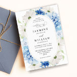 Dusty Blue & White Floral Wedding Einladung<br><div class="desc">Gönnen Sie sich Ihren Gästen die Begeisterung für Ihre schöne Hochzeit mit Ihren Dusty Blue & White Floral Wedding Einladungen.</div>