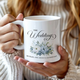 Dusty Blue White Floral Wedding Gevor Kaffeetasse