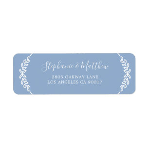 Dusty Blue White Leaf Foliage Elegante Hochzeit