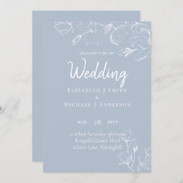 Dusty Blue White Magnolias Wedding