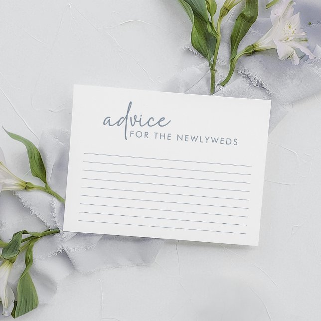 Dusty Blue & White Minimalistisch Brautparty Ratsc Begleitkarte (Von Creator hochgeladen)