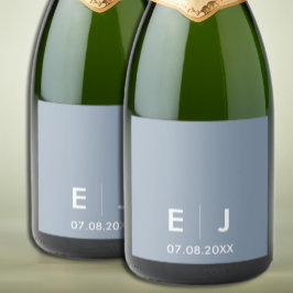 Dusty Blue & White Monogram Wedding