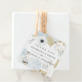 Dusty Blue White Navy Anemone BUDGET Hochzeit Geschenkanhänger