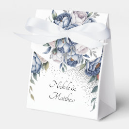 Dusty Blue & White Peony Wedding Geschenkschachtel