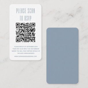 Dusty Blue & White Simple UAWG mit QR-Code Begleitkarte