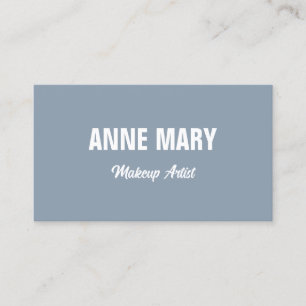 Dusty Blue White Wedding Makeup Artist Elegant Visitenkarte