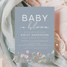 Dusty Blue Wildblume Baby in Bloom Baby Shower