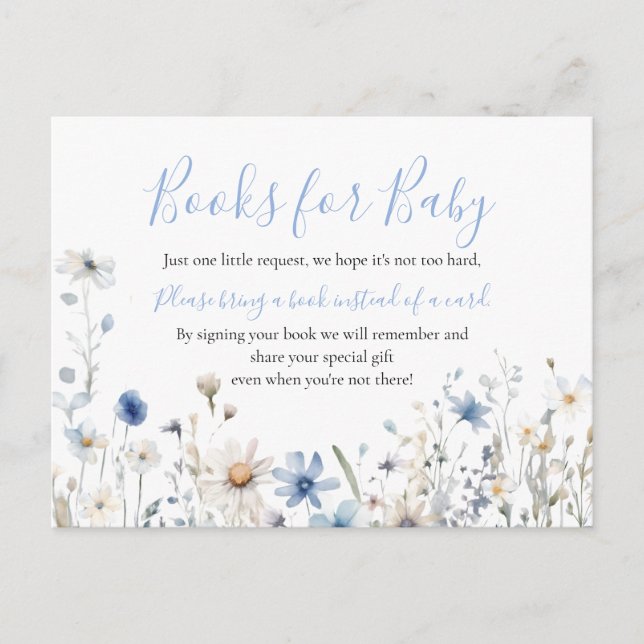 Dusty Blue Wildblume Baby in Bloom Books for Baby Postkarte (Vorderseite)