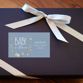 Dusty Blue Wildblume Baby Showaufkleber Rechteckiger Aufkleber