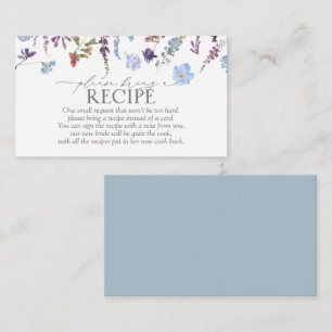Dusty Blue Wildblume Bitte ein Rezept mitbringen Begleitkarte