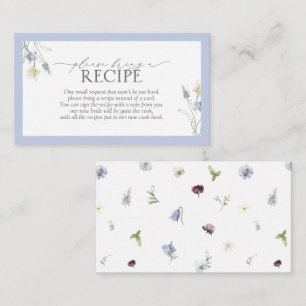 Dusty Blue Wildblume Bitte ein Rezept mitbringen Begleitkarte