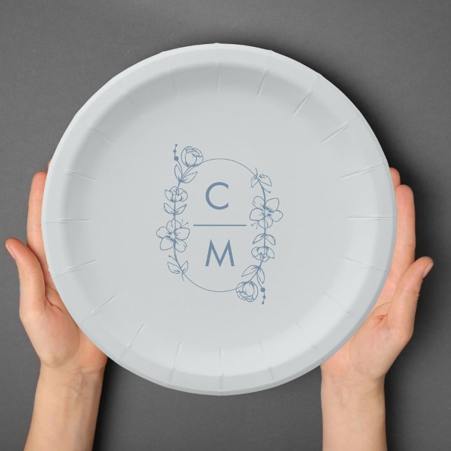 Dusty Blue Wildblume Bohemisch Arch Wedding Pappteller (Von Creator hochgeladen)