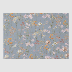 Dusty Blue Wildblume Boho Bloom Garden Boho Seidenpapier