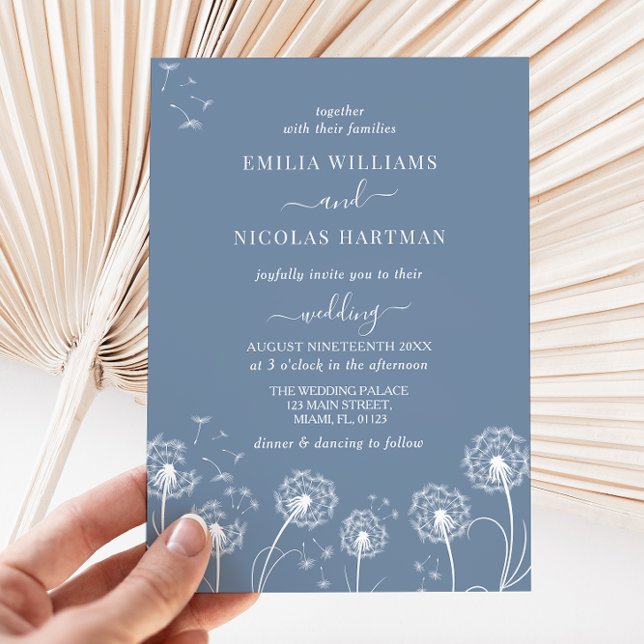 Dusty Blue Wildblume Boho Wedding Einladung (Von Creator hochgeladen)