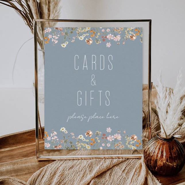 Dusty Blue Wildblume Brautparty Cards Geschenke Poster (Von Creator hochgeladen)