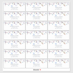 Dusty Blue Wildblume Brautparty Guest Address Aufkleber