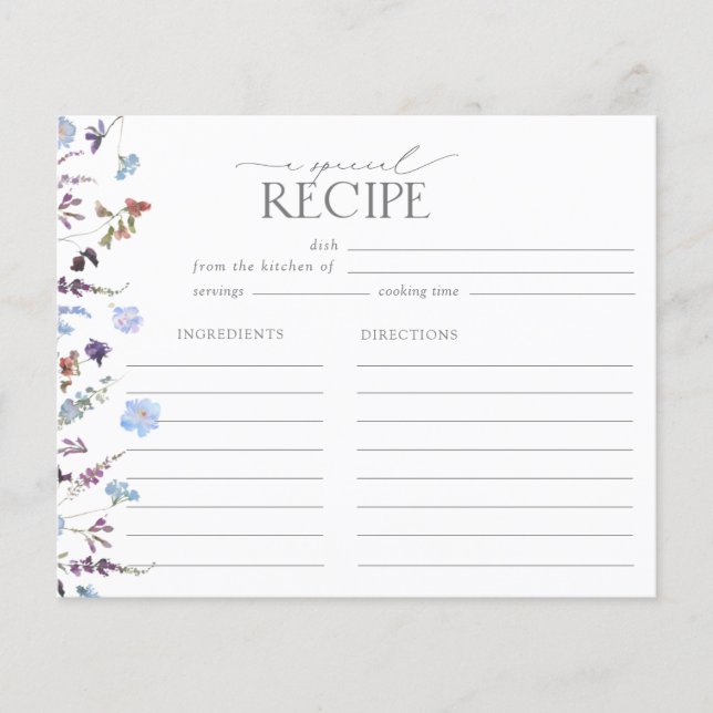 Dusty Blue Wildblume Brautparty Rezept (Vorderseite)