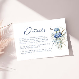 Dusty Blue Wildblume Elegante Hochzeitsstimmung Begleitkarte