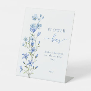 Dusty Blue Wildblume Floral Bouquet Blume Bar Sockelschild