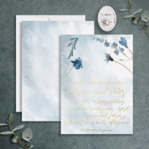 Dusty Blue Wildblume Foil Calligraphy