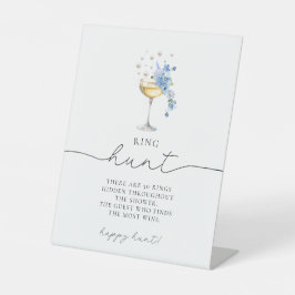 Dusty Blue Wildblume Pearls & Prosecco Ristorante  Sockelschild