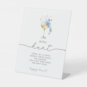 Dusty Blue Wildblume Pearls & Prosecco Ristorante  Sockelschild