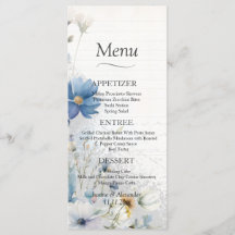 Dusty Blue Wildblume Wedding Menu