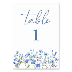 Dusty Blue Wildblume Wedding Tischnummer