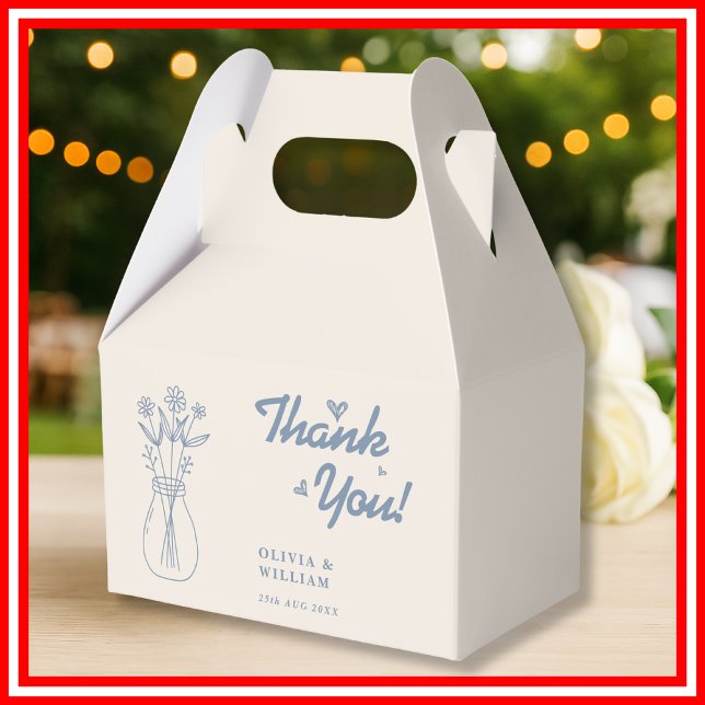 Dusty Blue Wildblume Wedding Vielen Dank Geschenkschachtel (Von Creator hochgeladen)