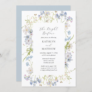 Dusty Blue Wildblume Whimsical die Nacht vor Einladung