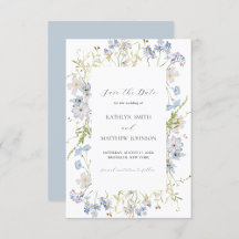 Dusty Blue Wildblume Whimsical Modern Wedding