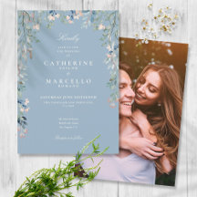 Dusty Blue Wildblumen Blumenhochzeit Foto